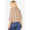 Woman Within Plus Size Rib Trim Cardigan Shrug Sweater(New Khaki)
