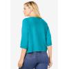 Woman Within Plus Size Rib Trim Cardigan Shrug Sweater(Pretty Turquoise)