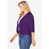 Woman Within Plus Size Rib Trim Cardigan Shrug Sweater(Radiant Purple)