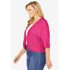 Woman Within Plus Size Rib Trim Cardigan Shrug Sweater(Raspberry Sorbet)