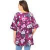 Woman Within Plus Size Ruffled Elbow-Sleeve Tunic(Deep Claret Multi Floral)