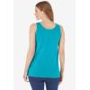 Woman Within Plus Size Scoopneck Tank(Pretty Turquoise)