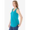 Woman Within Plus Size Scoopneck Tank(Pretty Turquoise)