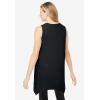 Woman Within Plus Size Sleeveless Hanky Hem Tunic(Black)