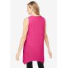 Woman Within Plus Size Sleeveless Hanky Hem Tunic(Raspberry Sorbet)