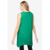 Woman Within Plus Size Sleeveless Hanky Hem Tunic(Tropical Emerald)
