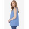 Woman Within Plus Size Smocked Henley Tank Top(French Blue)