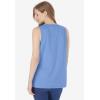 Woman Within Plus Size Smocked Henley Tank Top(French Blue)
