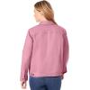 Woman Within Plus Size Stretch Denim Jacket Cropped Jean Jacket(Delicate Pink)
