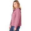 Woman Within Plus Size Stretch Denim Jacket Cropped Jean Jacket(Delicate Pink)