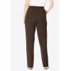 Woman Within Plus Size Tall Straight-Leg Stretch Ponte-Knit Pull-On Pants(Chocolate)