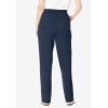 Woman Within Plus Size Tall Straight-Leg Stretch Ponte-Knit Pull-On Pants(Navy)