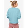 ellos Plus Size Boxy Fleece Sweatshirt(Aqua Sky)