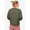 ellos Plus Size Boxy Fleece Sweatshirt(Burnt Olive)