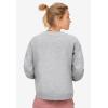 ellos Plus Size Boxy Fleece Sweatshirt(Heather Grey)