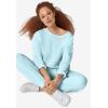 ellos Plus Size Boxy Fleece Sweatshirt(Pale Indigo)