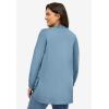 ellos Plus Size Curved Hem Sweatshirt Tunic With Side Snaps(Blue Lake)