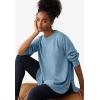 ellos Plus Size Curved Hem Sweatshirt Tunic With Side Snaps(Blue Lake)