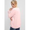 ellos Plus Size French Terry Blouson Sleeve Sweatshirt Tunic(Pale Blush)