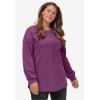 ellos Plus Size French Terry Blouson Sleeve Sweatshirt Tunic(Pale Blush)
