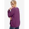ellos Plus Size French Terry Blouson Sleeve Sweatshirt Tunic(Violet Plum)