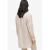 ellos Plus Size Oversized Linen-Blend Boyfriend Shirt(Heather Sand)