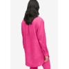 ellos Plus Size Oversized Linen-Blend Boyfriend Shirt(Raspberry Sorbet)