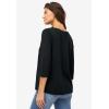 ellos Plus Size Stretch Knit Scoop Neck 3/4 Sleeve Top(Black)