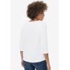ellos Plus Size Stretch Knit Scoop Neck 3/4 Sleeve Top(White)
