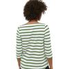 ellos Plus Size Stretch Knit Scoop Neck 3/4 Sleeve Top(White Green Vine Stripe)