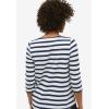 ellos Plus Size Stretch Knit Scoop Neck 3/4 Sleeve Top(White Navy Stripe)