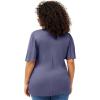 ellos Plus Size Stretch Knit V-Neck Ruffle Front Tunic(Deep Dusk)