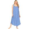 Dreams & Co. Plus Size Long Embroidered Gown(French Blue)