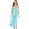Dreams & Co. Plus Size Long Embroidered Gown(Pale Ocean)