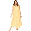 Dreams & Co. Plus Size Short Embroidered Nightgown(Banana)