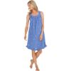 Dreams & Co. Plus Size Short Embroidered Nightgown(French Blue)