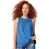 Ellos Plus Size Crochet Lace Tank(Cornflower Blue)
