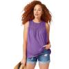 Ellos Plus Size Crochet Lace Tank(Deep Amethyst)