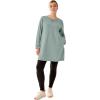 Ellos Plus Size French Terry Tunic Dress(Grey Spruce)