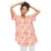Ellos Plus Size Short Sleeve Inverted Pleat Tunic(Lilac Whisper Floral)