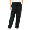 Woman Within Plus Size Better Fleece Cargo Sweatpant (Petite & Tall Available)(Black)
