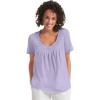 Woman Within Plus Size Crochet-Trim Knit Top(Pale Lilac)