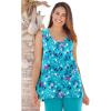 Woman Within Plus Size High-Low Tank(Pretty Turquoise Butterflies)