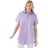 Woman Within Plus Size Petite Perfect Short Sleeve Shirt(Pale Lilac)