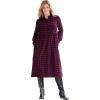 Woman Within Plus Size Plaid Flannel A-Line Shirtdress(Deep Claret Plaid)