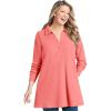 Woman Within Plus Size Relaxed Waffle-Thermal Tunic(Sweet Coral)