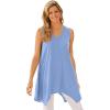 Woman Within Plus Size Sleeveless Hanky Hem Tunic(French Blue)