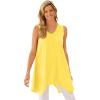 Woman Within Plus Size Sleeveless Hanky Hem Tunic(Primrose Yellow)