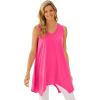 Woman Within Plus Size Sleeveless Hanky Hem Tunic(Raspberry Sorbet)