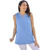 Woman Within Plus Size Smocked Henley Tank Top(French Blue)
